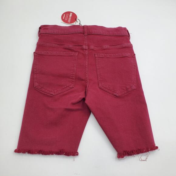 Express Bermuda High Rise Short in Burgundy Size 00 - Picture 2 of 6